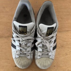 Adidas Superstar White and Black Sneakers size 8 pre owned used
